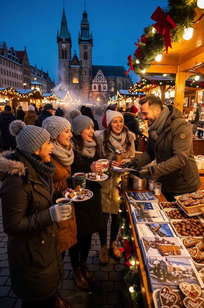 Gruppenfoto von Reisenden, die mit regionalen Reiseexperten eine Stadtbesichtigung unternehmen